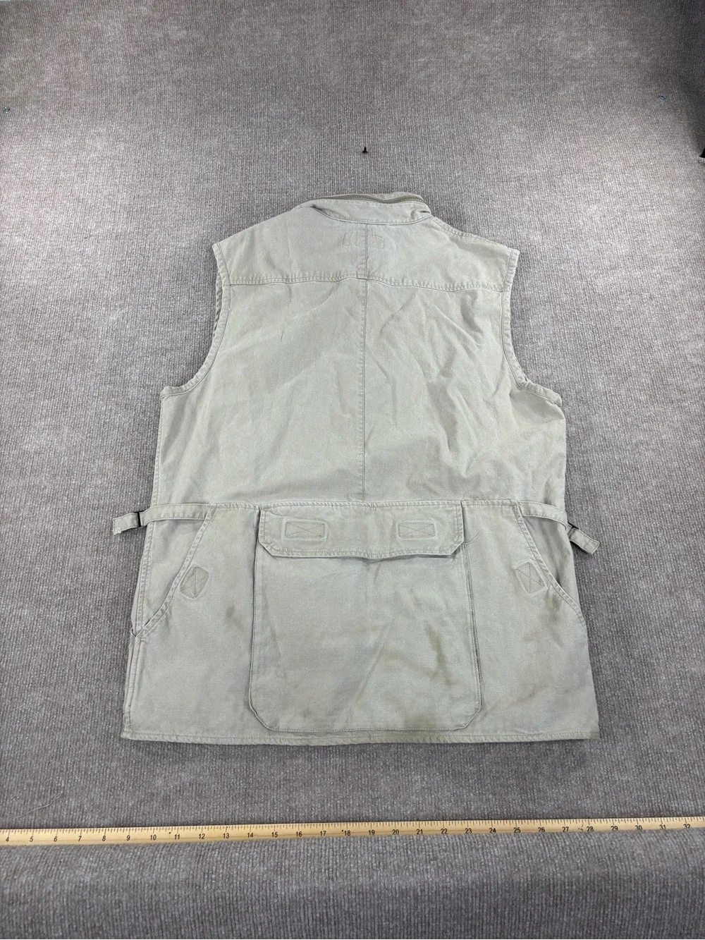 Vintage Banana Republic Vest Mens Medium Beige Safari Travel Hooded Canvas